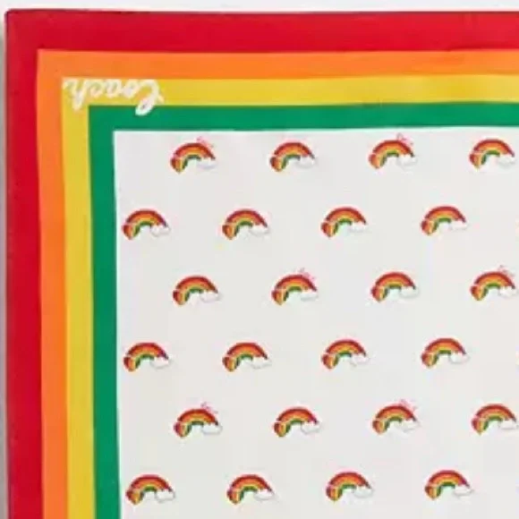 Coach Rainbow Print Silk Bandana NWT Discontinued Item - Picture 3 of 6